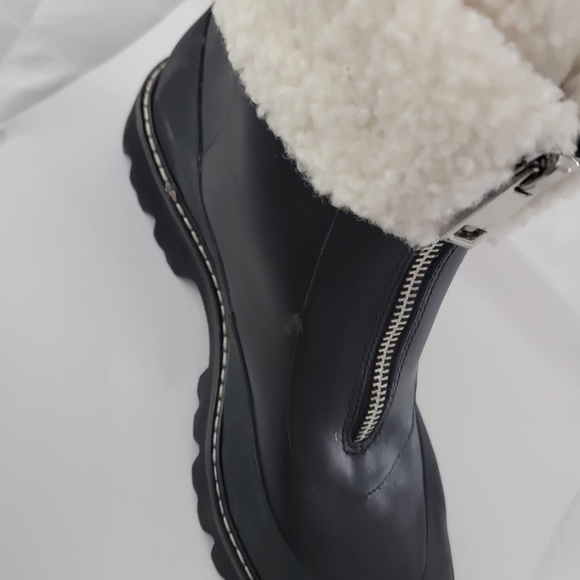 J Crew Gwen Lug Faux fur booties front zipper - Picture 2 of 3
